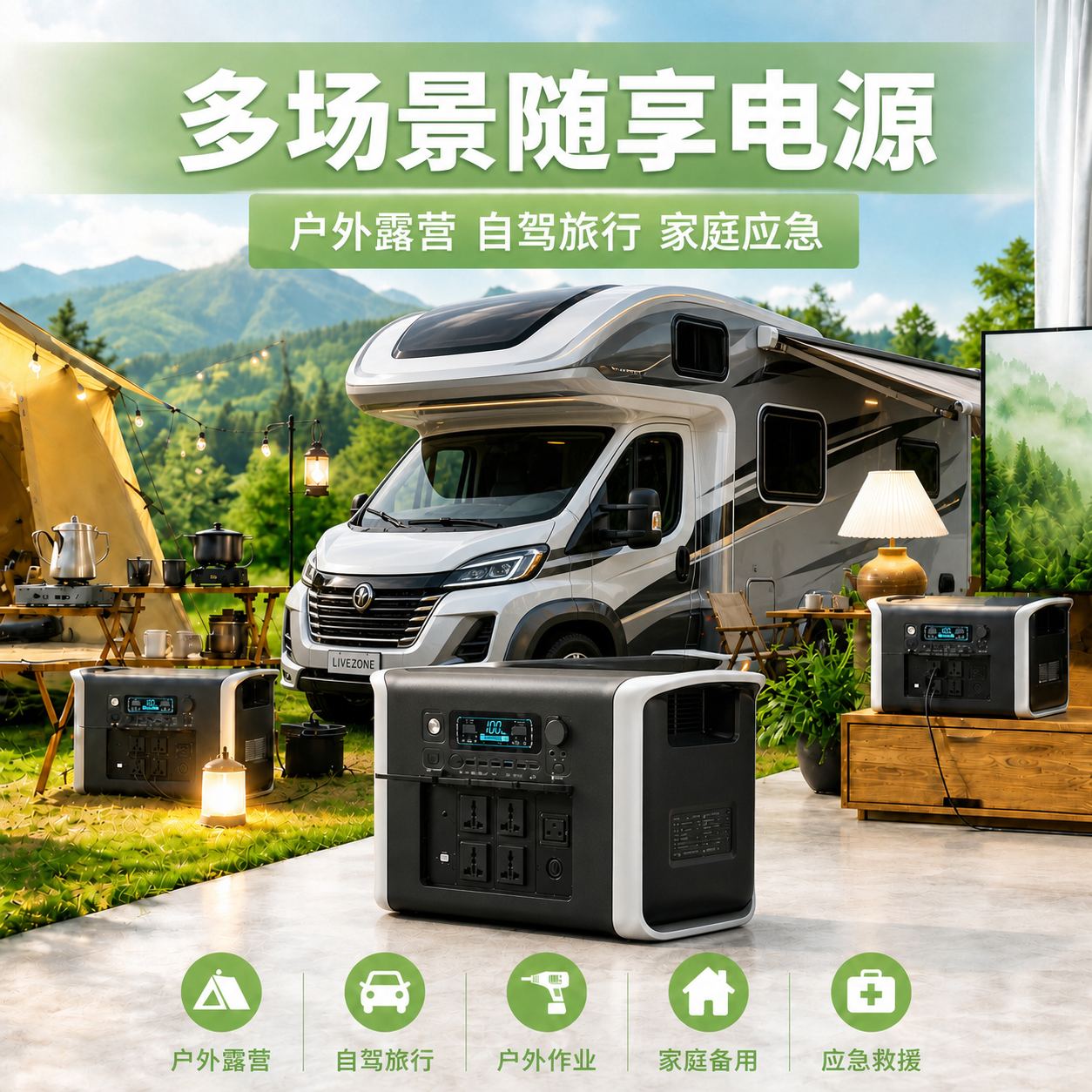 Newen APower 2000 — 2048Wh / 2400W — LiFePO4 portable power station by Newen Energy